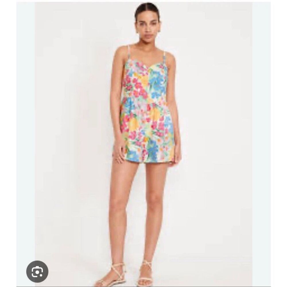 Old Navy Floral Romper Tropical Print Sleeveless Large-130